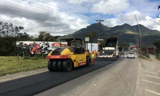 Duplicação do trecho estadualizado da BR-280 segue em ritmo acelerado entre Guaramirim e Jaraguá do Sul