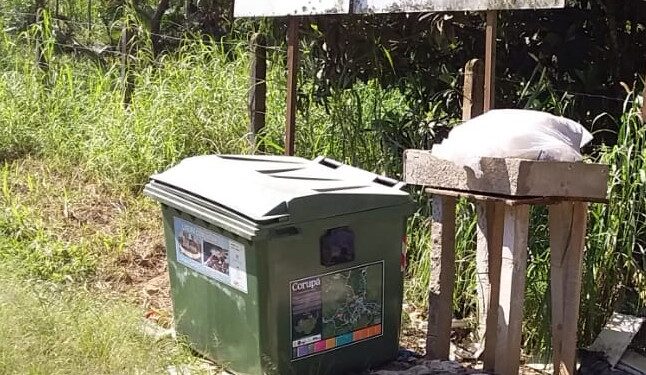 Rodinhas de contentor de lixo são furtadas em Corupá