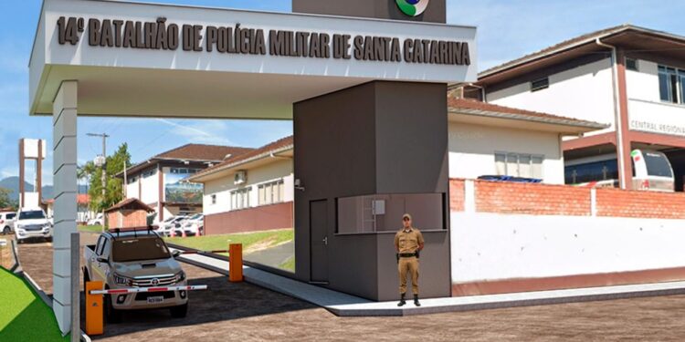 Convênio com Polícia Militar resulta na construção de nova Guarda na entrada do 14º BPM em Jaraguá do Sul