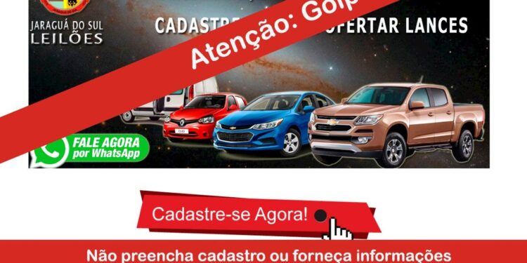 Prefeitura de Jaraguá do Sul denuncia golpe de leilão de veículos