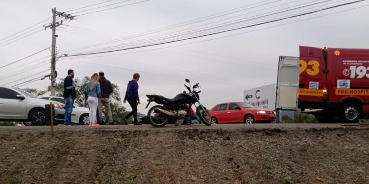 Motociclista fica ferido após acidente na BR-280, em Guaramirim