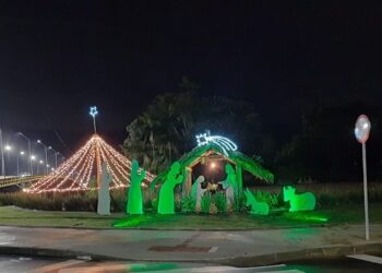 Decoração natalina envolve praças e canteiros adotados por empresas em Jaraguá do Sul