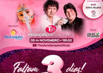 Live da dupla Teodoro e Sampaio em prol da Sofia Helena é nesta quinta-feira (5)