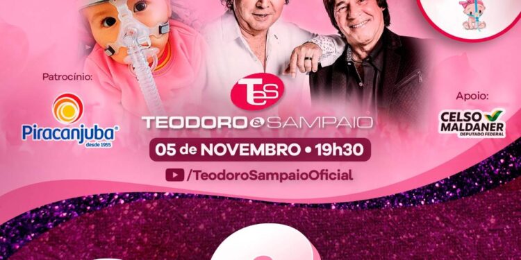 Live da dupla Teodoro e Sampaio em prol da Sofia Helena é nesta quinta-feira (5)