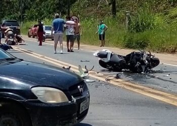 Acidente envolvendo moto e carro é registrado na BR-280, em Jaraguá do Sul