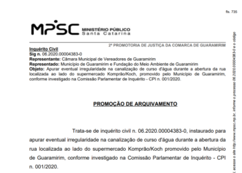 Ministério Público de Santa Catarina pede arquivamento de CPI em Guaramirim