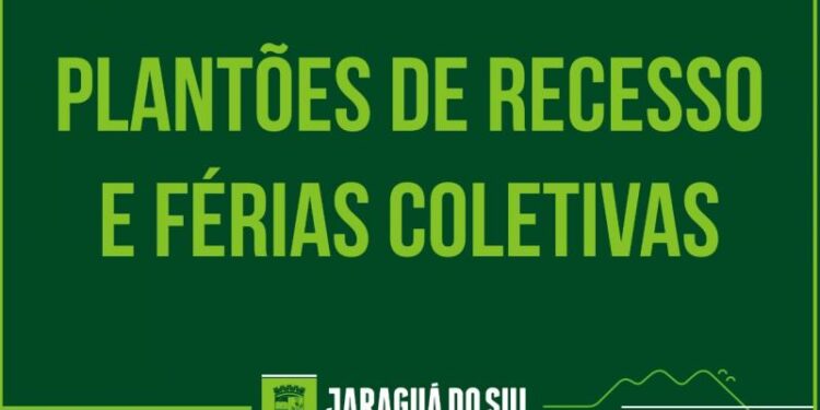 Confira os plantões da Prefeitura de Jaraguá do Sul durante recesso e férias coletivas
