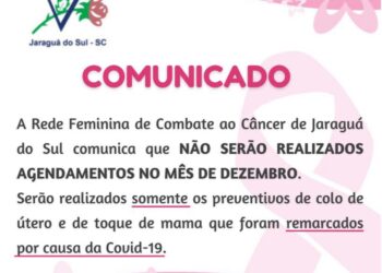 Novos atendimentos na Rede Feminina, em Jaraguá do Sul, não acontecerão em dezembro
