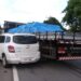 Veículo da Saúde de Corupá colide com caminhão na BR-101