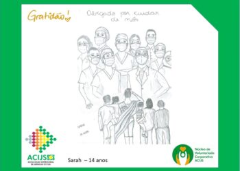 Crianças homenageiam profissionais de saúde de Jaraguá do Sul