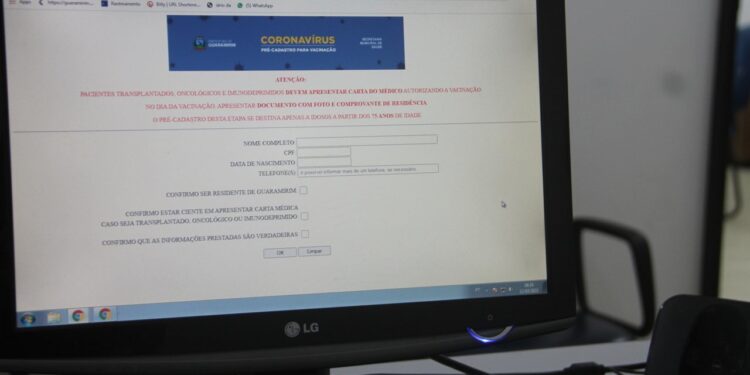 Pré-cadastro online para vacinação já está disponível em Guaramirim