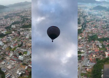 [Vídeo] A bordo de balão, pastor prega em Jaraguá do Sul
