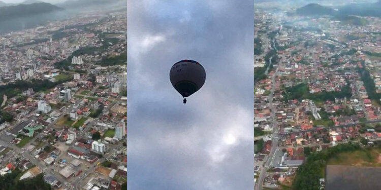 [Vídeo] A bordo de balão, pastor prega em Jaraguá do Sul