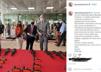 Deputados estaduais sofrem críticas por foto com arma