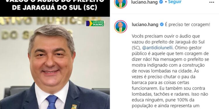 Luciano Hang, da Havan, compartilha áudio do prefeito Antídio Lunelli