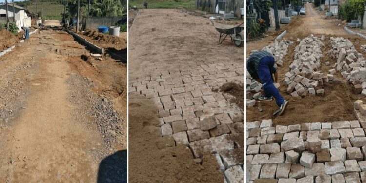 Prefeitura de Guaramirim pavimenta três ruas na Corticeirinha