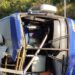 [Vídeo] Com destino a Jaraguá do Sul, ônibus do Umuarama Futsal tomba e duas pessoas morrem