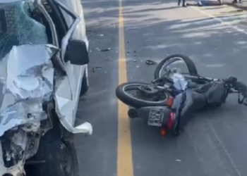Vídeo: Motociclista fica gravemente ferido em acidente em Jaraguá do Sul