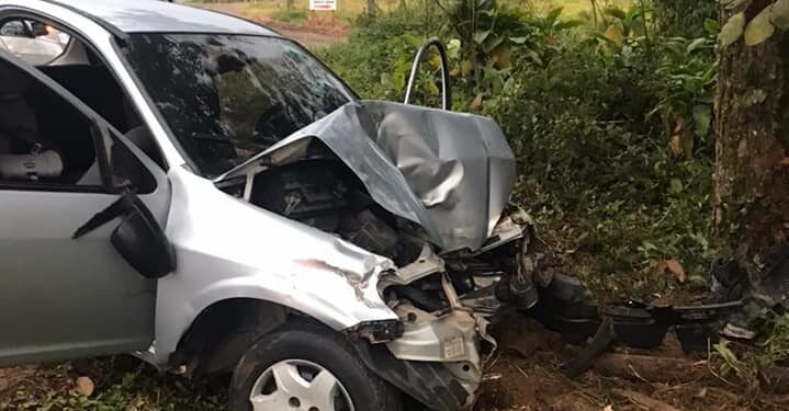 Carro capota e colide contra árvore em São João do Itaperiú