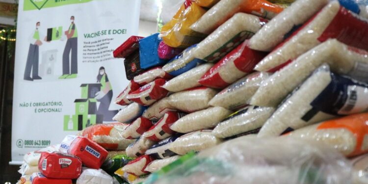 VacinAção Soliária: 800 quilos de alimentos são repassados a entidades jaraguaenses