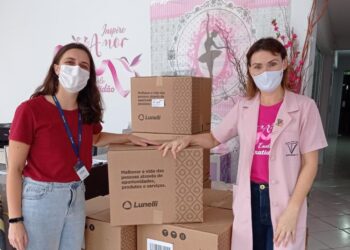 Empresa Lunelli faz doação para Rede Feminina de Combate ao Câncer de Guaramirim