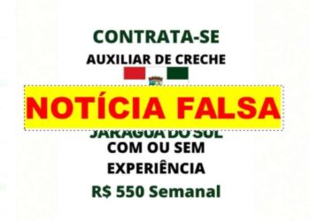 Contratação de “auxiliar de creche” pela Prefeitura de Jaraguá do Sul é fake news