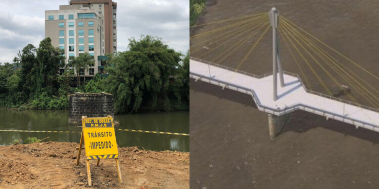 Iniciam as obras de construção da Ponte da Contemplação em Jaraguá do Sul
