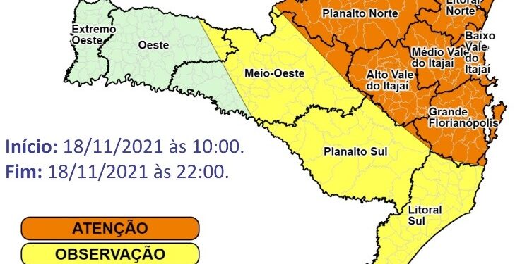 Defesa Civil de SC alerta para risco de deslizamentos e alagamentos na região de Jaraguá do Sul
