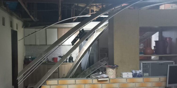 Defesa Civil retira árvore que caiu sobre residência em Jaraguá do Sul