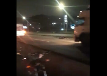 [Vídeo] Grave acidente com grupo de motociclistas deixa um morto na BR-101, em Joinville