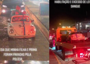 ‘Mini-carro’ de menina de 7 anos é guinchado pela polícia em SC