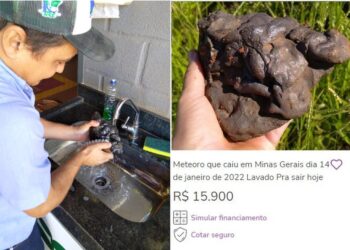 ‘Meteoro’ que caiu em Minas Gerais é lavado com detergente e colocado a venda