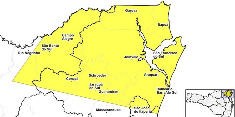 Defesa Civil alerta para possibilidade de temporal com granizo nesta tarde (27) na região Norte de SC