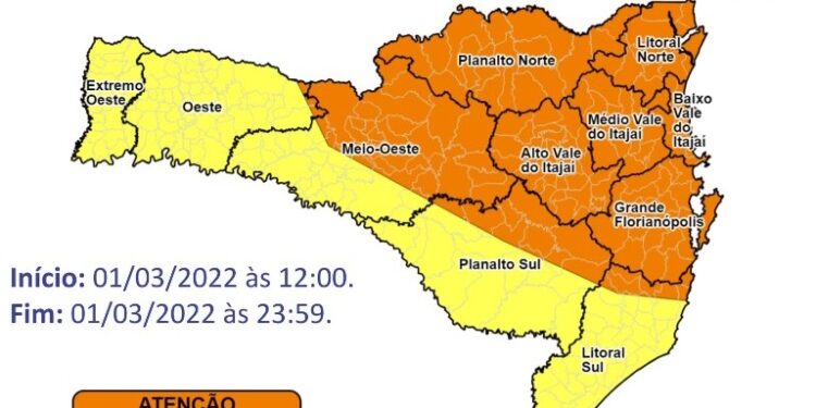Defesa Civil de SC alerta para possibilidade de temporal com raios e granizo