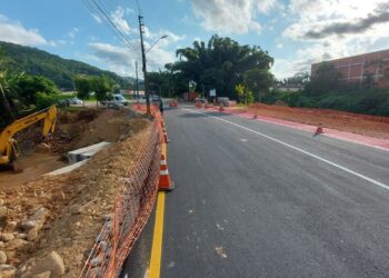 Liberado o trânsito em trecho que estava interditado da Rinaldo Bogo, em Jaraguá do Sul