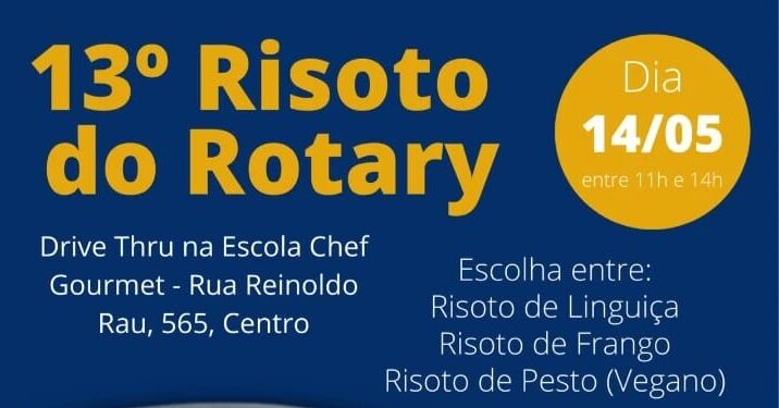 Risoto do Rotary vai acontecer no próximo fim de semana