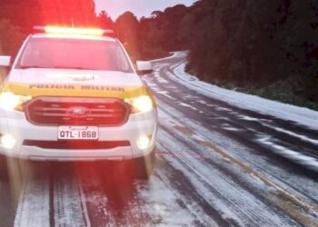 Polícia Militar Rodoviária alerta para os riscos de gelo na pista em SC