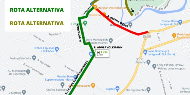 Trecho da Bertha Weege, em Jaraguá, ficará em meia pista neste fim de semana