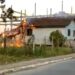 Casa é parcialmente destruída após incêndio em Guaramirim 