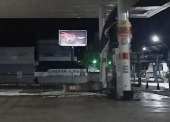 Bomba de combustível é derrubada por ventania em Jaraguá do Sul