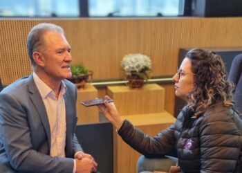 Pré-candidato do Novo ao governo do Estado visita Jaraguá do Sul