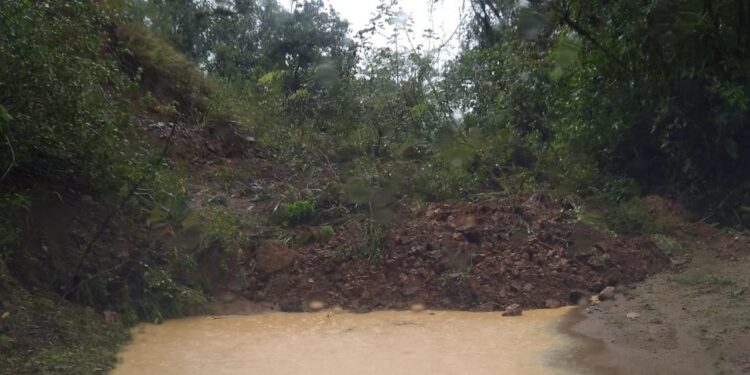 Deslizamentos de terra interditam a Estrada Rio do Júlio, em Schroeder