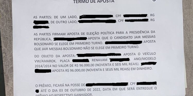 Eleição para presidente vira aposta de R$ 100 mil em Santa Catarina