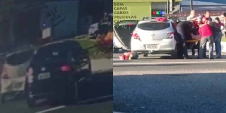 [Vídeo] Mulher fica ferida após acidente em Jaraguá do Sul