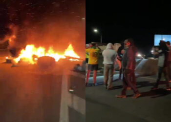 [Vídeo] BR-101 volta a ser bloqueada por manifestantes; Pista já foi liberada