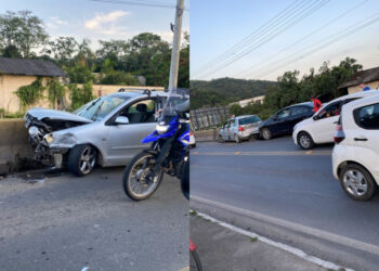 Após briga no trânsito, motoristas se envolvem em acidente na Ponte do Portal
