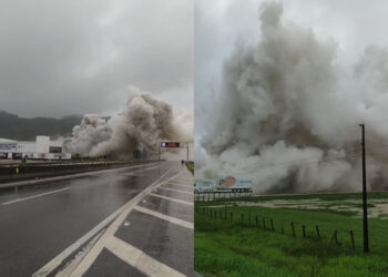 Incêndio e fumaça tóxica interrompem trânsito na BR-101