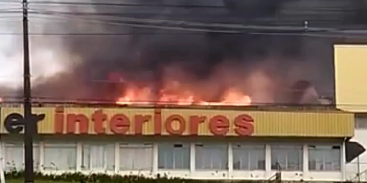 Incêndio atinge loja na BR-280, em Rio Negrinho