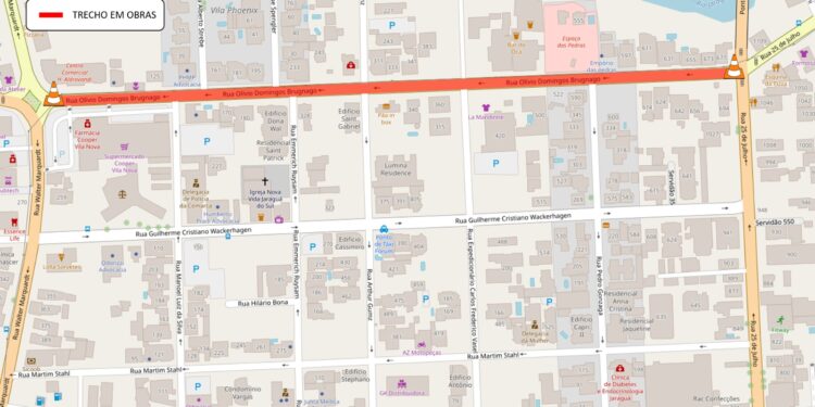 Rua de Jaraguá do Sul terá interdição parcial a partir deste sábado (04)