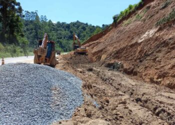 Obras de recuperação da BR-280 em Corupá continuam